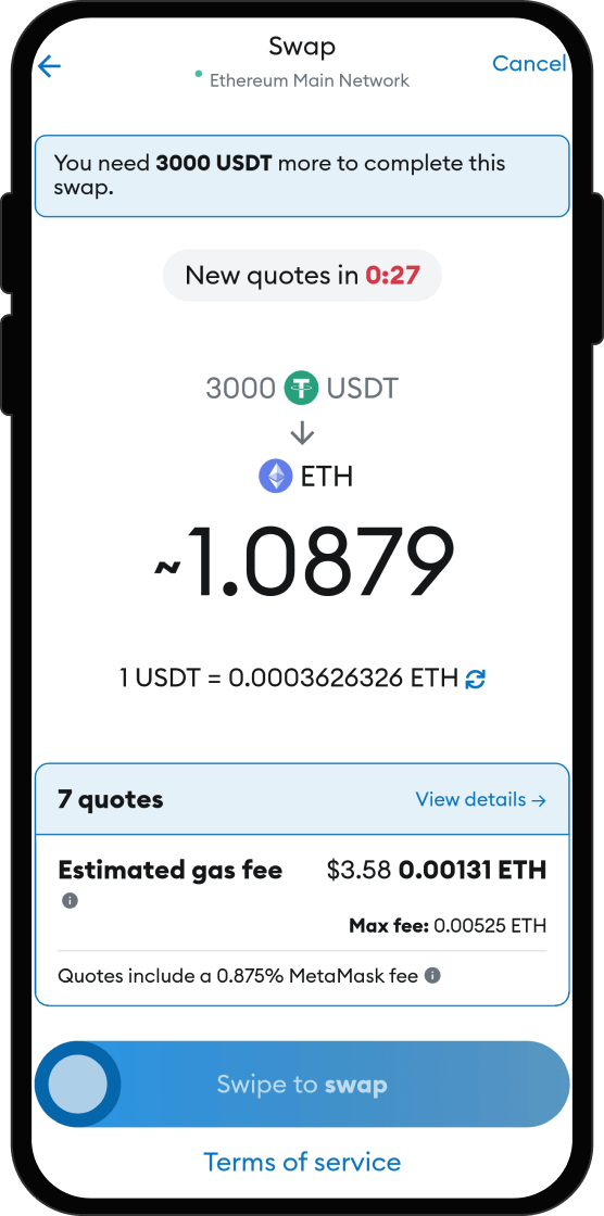 Swap Your USDT for Send